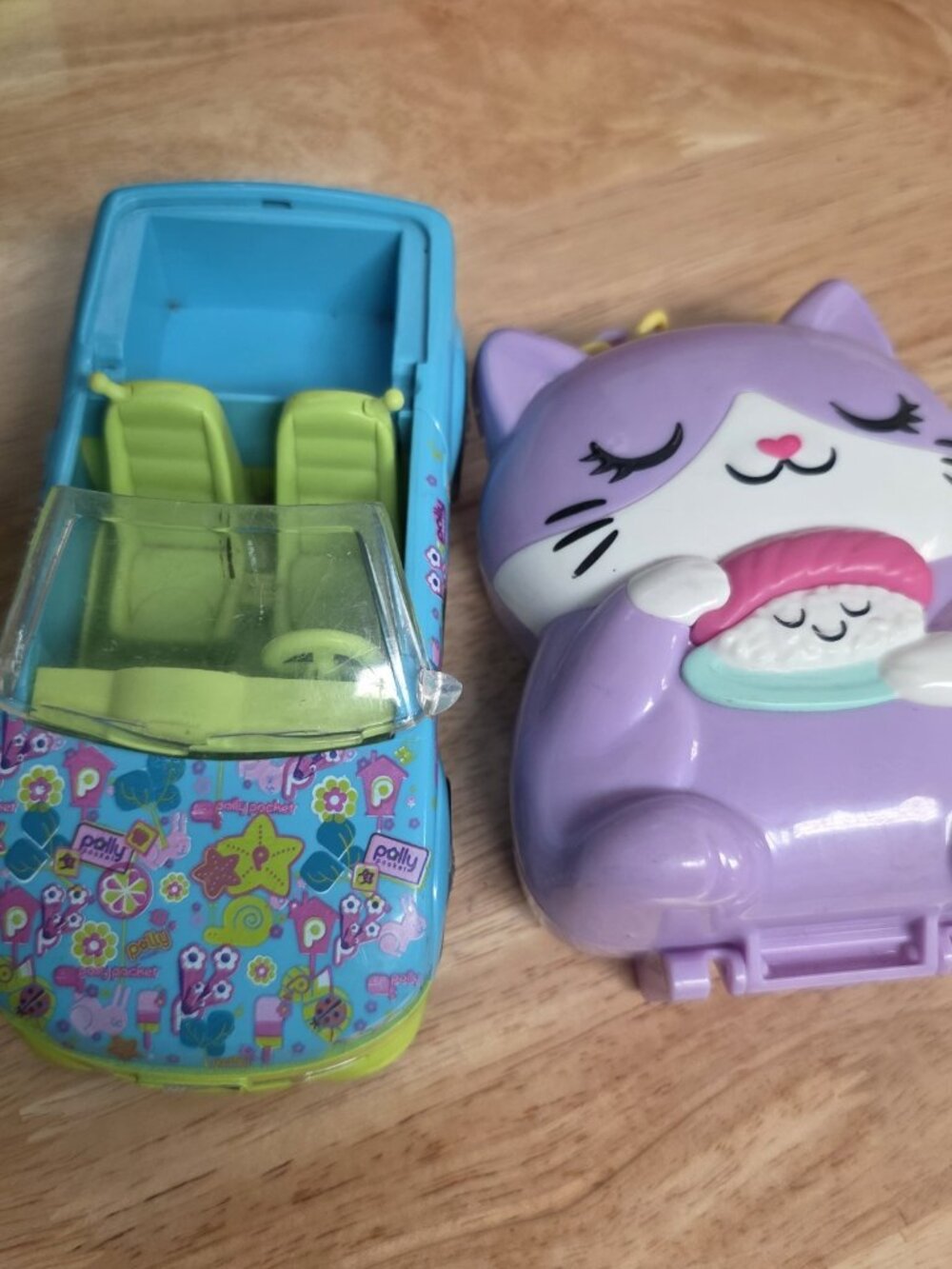 Mattel POLLY POCKET Purple Cat Sushi Shop Japanese Themed Mini Doll & Car Toys - Picture 8 of 8